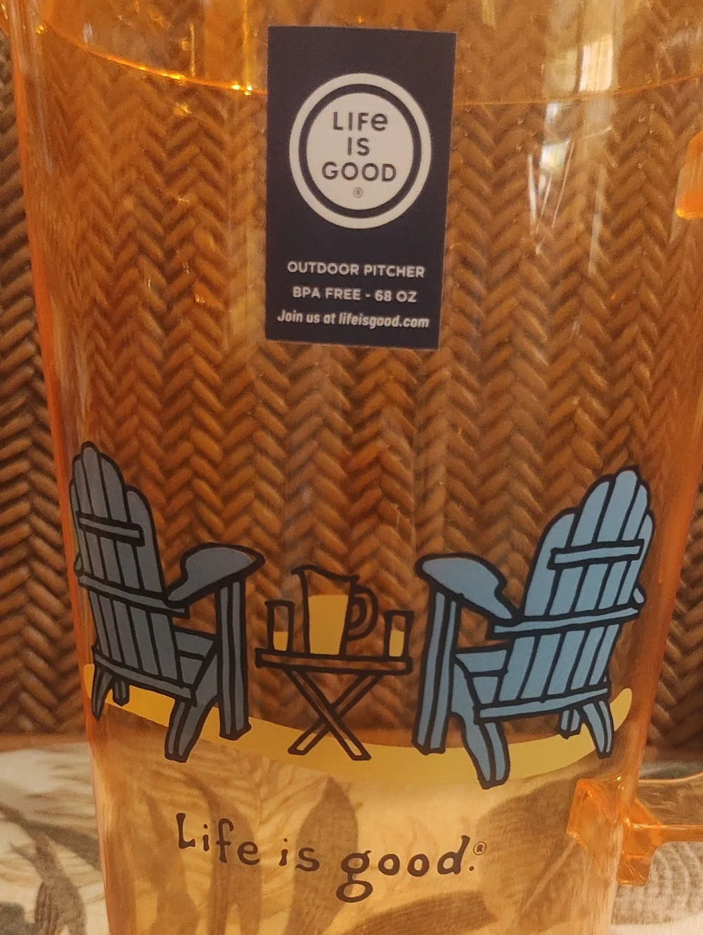 LIFE IS GOOD: ORANGE TINTED PITCHER